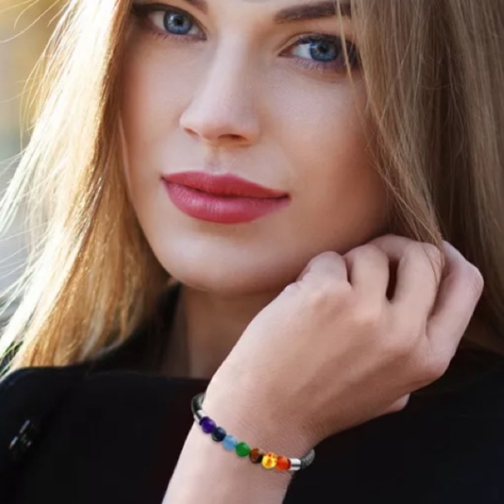 Leather Magnetic Chakra Bracelet